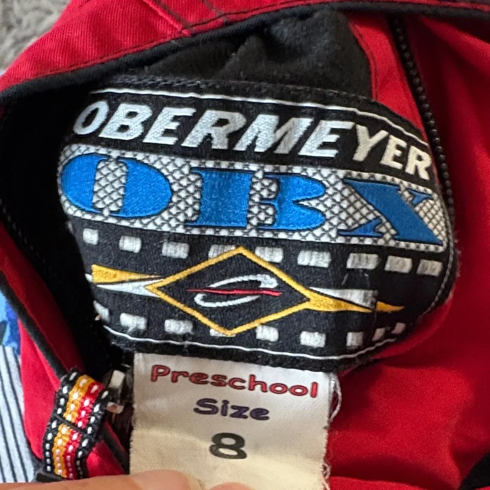 Obermeyer Kids Reversible Ski Snow Jacket Winter Coat - Red and Black Sz 8